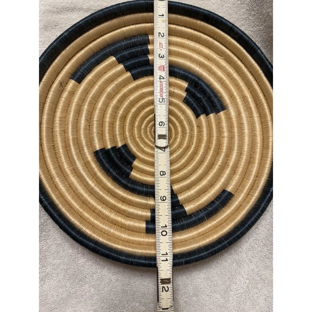 Homemade Sea grass Woven Platter 11.5 in Natural Blue‎